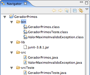 Figura 5. Organização de pacotes no Eclipse